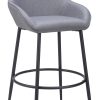 Zuo Vila Barstools, Gray, Set Of 2 Barstools