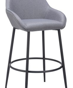 Zuo Vila Barstools, Gray, Set Of 2 Barstools