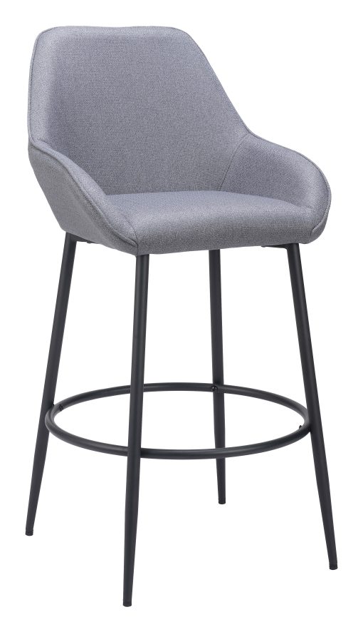 Zuo Vila Barstools, Gray, Set Of 2 Barstools