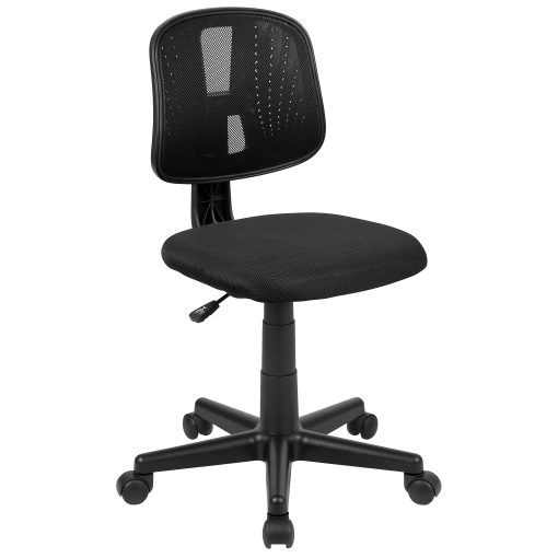 Flash Furniture Flash Fundamentals Mesh Mid-Back Swivel Task Office Chair With Pivot Back, Black - Image 2
