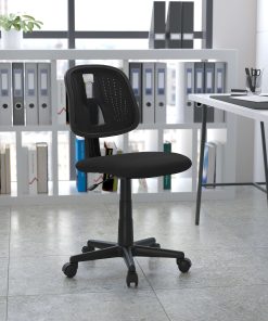 Flash Furniture Flash Fundamentals Mesh Mid-Back Swivel Task Office Chair With Pivot Back, Black