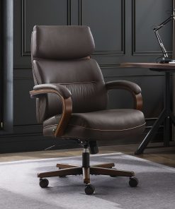 Finch Neo Two Ergonomic Vegan Leather Mid-Back Executive Office Chair, Brown/Cognac