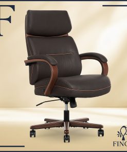 Finch Neo Two Ergonomic Vegan Leather Mid-Back Executive Office Chair, Brown/Cognac 2