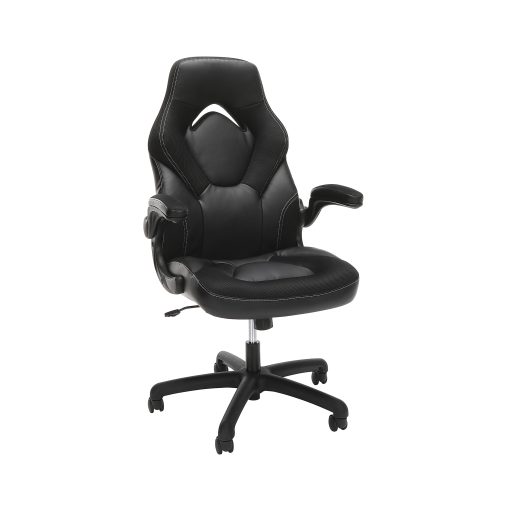 Respawn Racing Style Ergonomic Bonded Leather Computer Gaming Chair, Black
