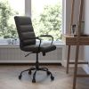 Flash Furniture LeatherSoft™ Faux Leather Mid-Back Swivel Task Chair With Arms, Black 3