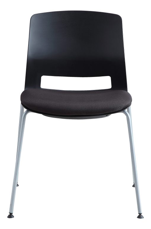 Lorell® Arctic Series Stacking Chairs, Black, Set Of 2 - Image 2