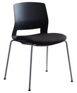 Lorell® Arctic Series Stacking Chairs, Black, Set Of 2