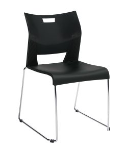 Global® Duet™ Stacking Chairs, 33 1/4″H x 22 3/4″W x 20 3/4″D, Asphalt Night/Chrome 2