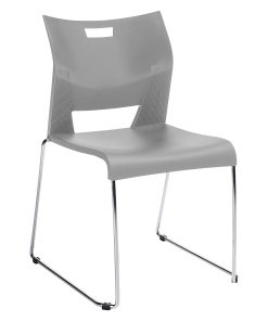 Global® Duet™ Stacking Chair, 33 1/4″H x 20 1/2″W x 23″D, Ivory Cloud/Chrome 2