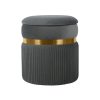 Techni Mobili Velvet Storage Ottoman, 15-1/2"H x 13-3/4"W x 13-3/4"D, Gray, RTAOT25GRY