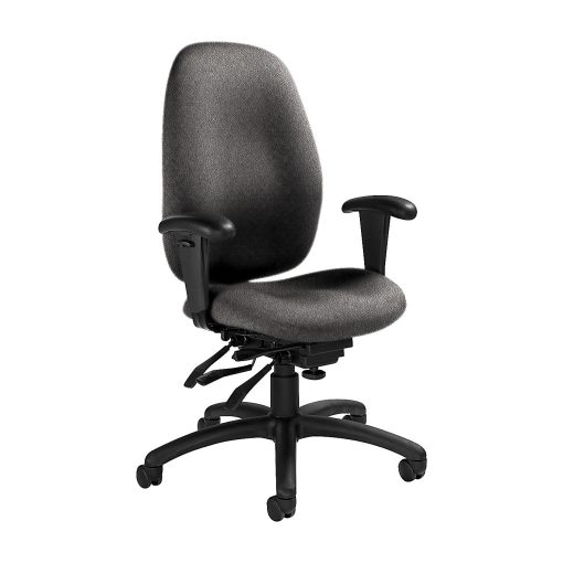Global® Malaga Multi-Tilter Chair, High-Back, 41"H x 26"W x 25"D, Slate/Black - Image 2