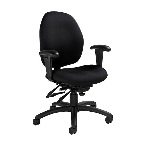 Global® Malaga Multi-Tilter Chair, Mid-Back, 37"H x 26"W x 24"D, Ebony/Black - Image 2