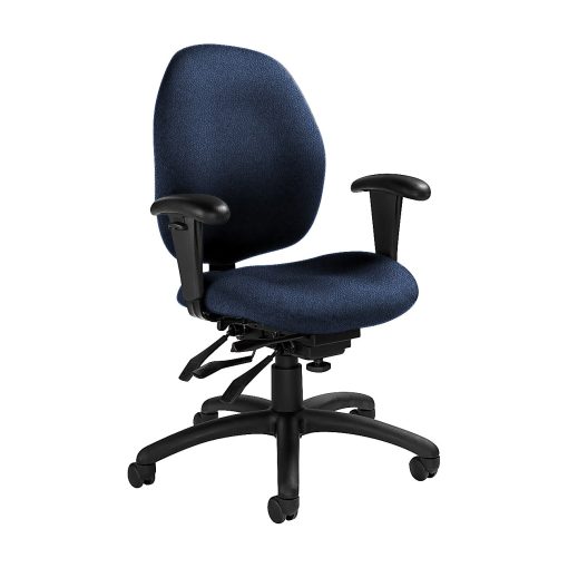 Global® Malaga Multi-Tilter Chair, Mid-Back, 37"H x 26"W x 24"D, Admiral/Black - Image 2