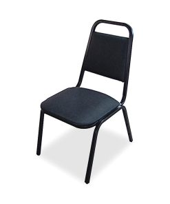 Lorell® Banquet Stack Chair, Vinyl, Black, Set Of 4 2