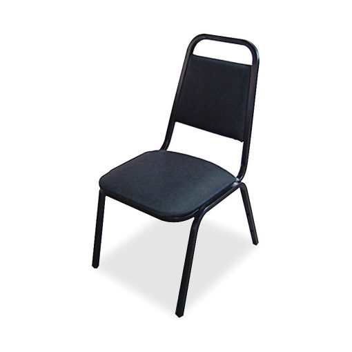 Lorell® Banquet Stack Chair, Vinyl, Black, Set Of 4 - Image 2