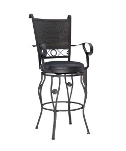 Powell Edina Big & Tall Swivel Bar Stool, Gray/Matte Black