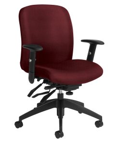 Global® Truform Multi-Tilter Chair, Mid-Back, Red Rose/Black, 2