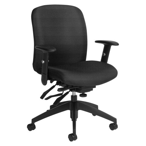 Global® Truform Multi-Tilter Chair, Mid-Back, Granite Rock/Black, Standard Model - Image 2