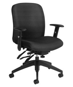 Global® Truform Multi-Tilter Chair, Mid-Back, Granite Rock/Black, Standard Model