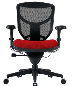 WorkPro® Quantum 9000 Series Ergonomic Mesh/Premium Fabric Mid-Back Chair, Black/Cherry, BIFMA Compliant 2