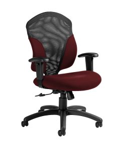 Global® Tye Mesh Tilter Chair, Mid-Back, 41″H x 25″W x 26″D, Red Rose/Black 2