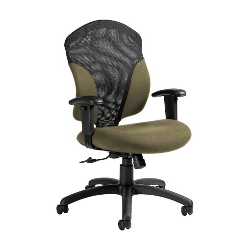 Global® Tye Mesh Tilter Chair, Mid-Back, 41"H x 25"W x 26"D, Beach Day/Black - Image 2