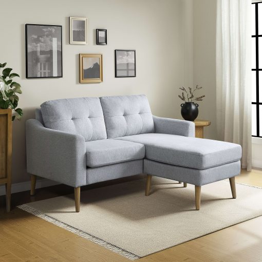 Serta Iona Loveseat And Ottoman Set, 34-1/3”H x 56-1/8”W x 30-1/2”D, Light Gray - Image 2