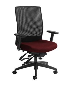 Global® Weev Mid-Back Tilter Chair, 39″H x 25″W x 24″D, Red Rose/Black 2