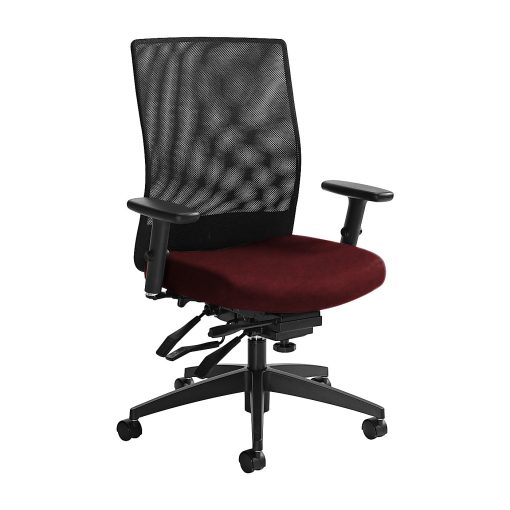 Global® Weev Mid-Back Tilter Chair, 39"H x 25"W x 24"D, Red Rose/Black