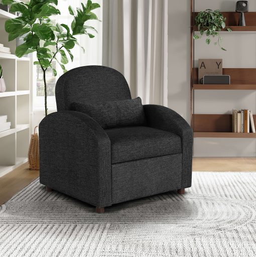 Serta Tulsa Polyester Convertible Guest Chair, Black - Image 2