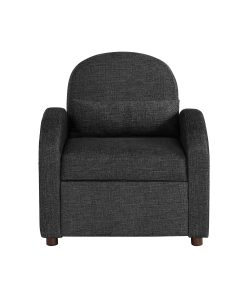 Serta Tulsa Polyester Convertible Guest Chair, Black