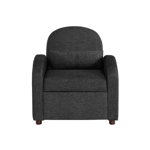 Serta Tulsa Polyester Convertible Guest Chair, Black