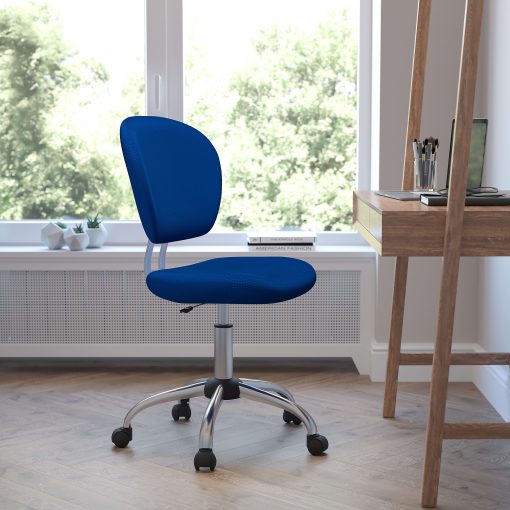 Flash Furniture Mesh Mid-Back Swivel Task Chair, Blue/Silver