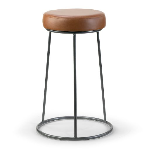 Glamour Home Amie Counter-Height Stools, Brown/Gunmetal Gray, Set Of 2 Stools - Image 2