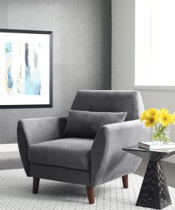 Serta® Artesia Collection Arm Chair, Slate Gray/Chestnut