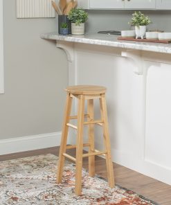Linon Elmore Backless Bar Stool, Natural 2