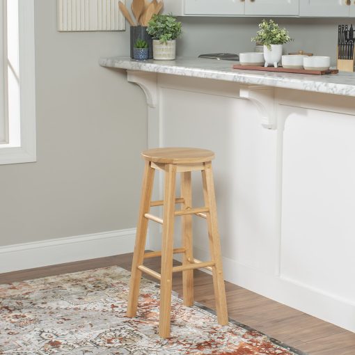 Linon Elmore Backless Bar Stool, Natural - Image 2
