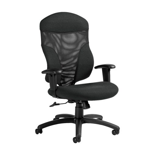 Global® Tye Mesh Tilter Chair, High-Back, 45 1/2"H x 25"W x 26"D, Granite Rock/Black - Image 2