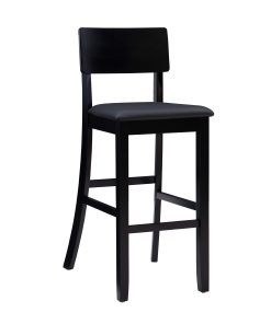 Linon Dayton Faux Leather Bar Stool, Black/Dark Brown