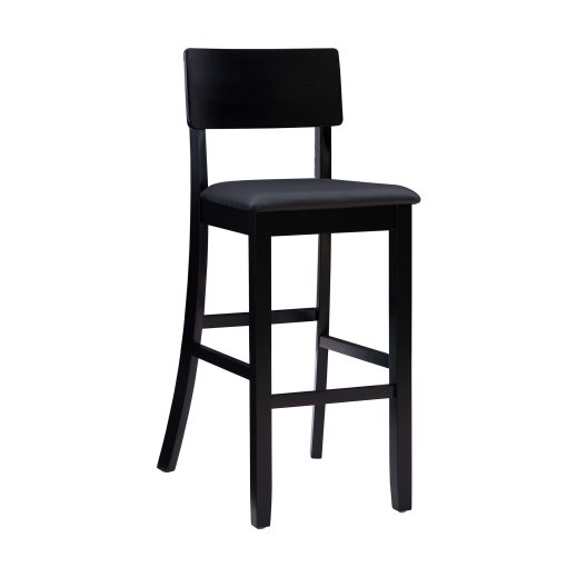 Linon Dayton Faux Leather Bar Stool, Black/Dark Brown