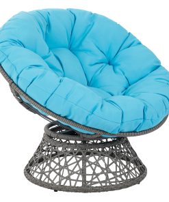 Office Star™ Papasan Chairs, Blue/Gray