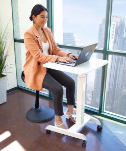 Mount-It! Ergonomic Foam Sit-to-Stand Stool With Back, Black 2
