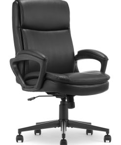 Serta® Comfort Ergo Ergonomic Bonded Leather Mid-Back Executive Office Chair, Black