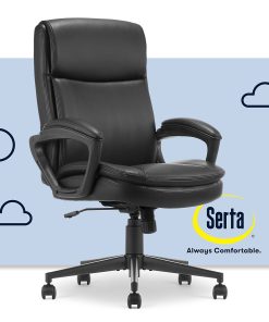Serta® Comfort Ergo Ergonomic Bonded Leather Mid-Back Executive Office Chair, Black 2