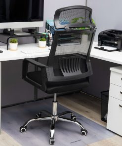 Mind Reader Ergonomic Mesh High-Back Swivel Executive Office Chair, 45-48″H, Black 2