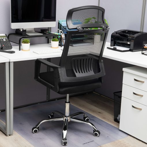 Mind Reader Ergonomic Mesh High-Back Swivel Executive Office Chair, 45-48"H, Black - Image 2