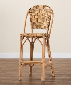 bali & pari Neola Rattan Bar Stool, Natural Brown 2