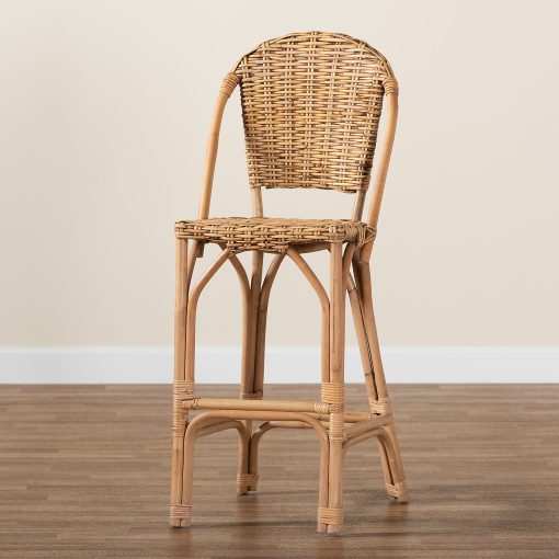 bali & pari Neola Rattan Bar Stool, Natural Brown - Image 2