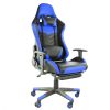 GameFitz Ergonomic Faux Leather Gaming Chair, Black/Blue