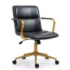Lorell® Big & Tall Bonded Leather Executive Chair With Flexible Air Technology, Loop Arms, Black/Silver 4